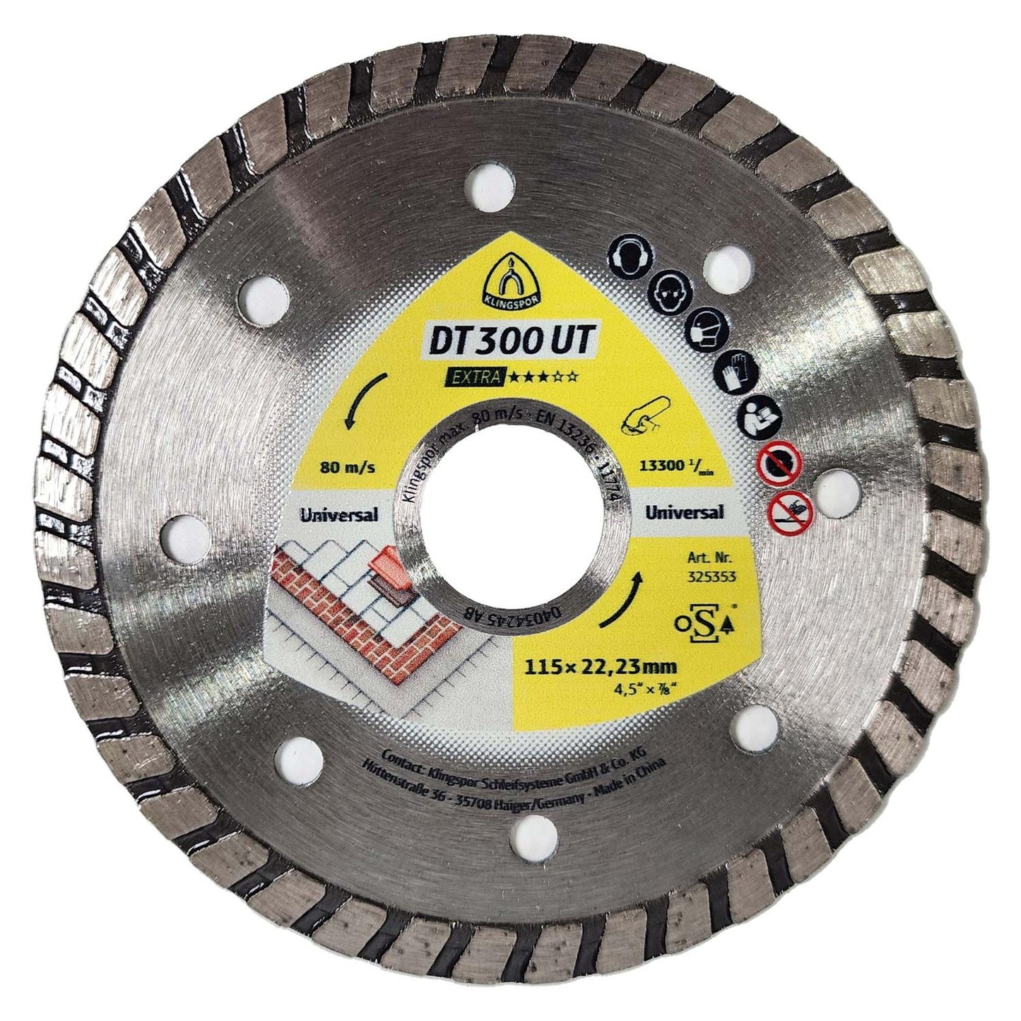 Disco Diamantado Turbo DT 300 UT Extra 115x1,9mm - Klingspor - Herram.cl