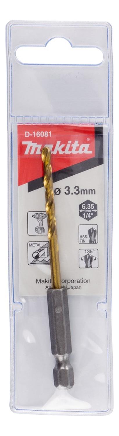 Broca Metal HSS - Tin 3,3x82mm (Toma Hex. 1/4'') - Makita - Herram.cl