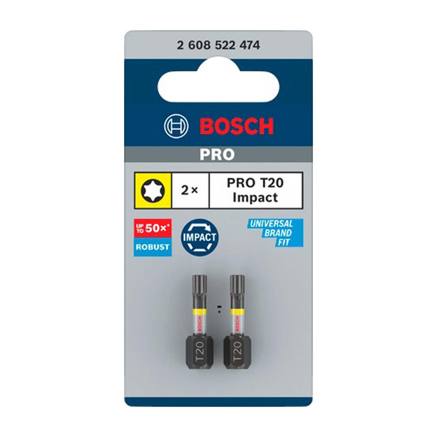 Puntas PRO Impact T20x25mm 2 Pzas - Bosch - Herram.cl