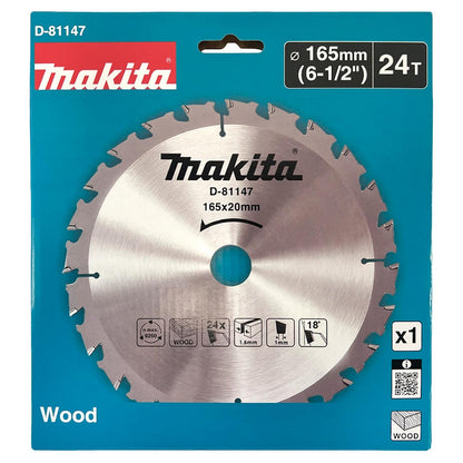 Disco Sierra Circular 6-1/2'' Eje 20mm 24 D Madera - Makita - Herram.cl