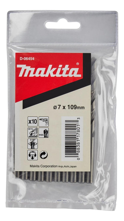 Pack 10 Brocas Para Metal HSS 7mm - Makita - Herram.cl