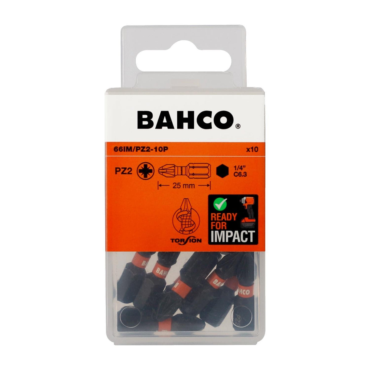 Puntas De Impacto De Torsión P2x25mm 10 Pzas - Bahco - Herram.cl