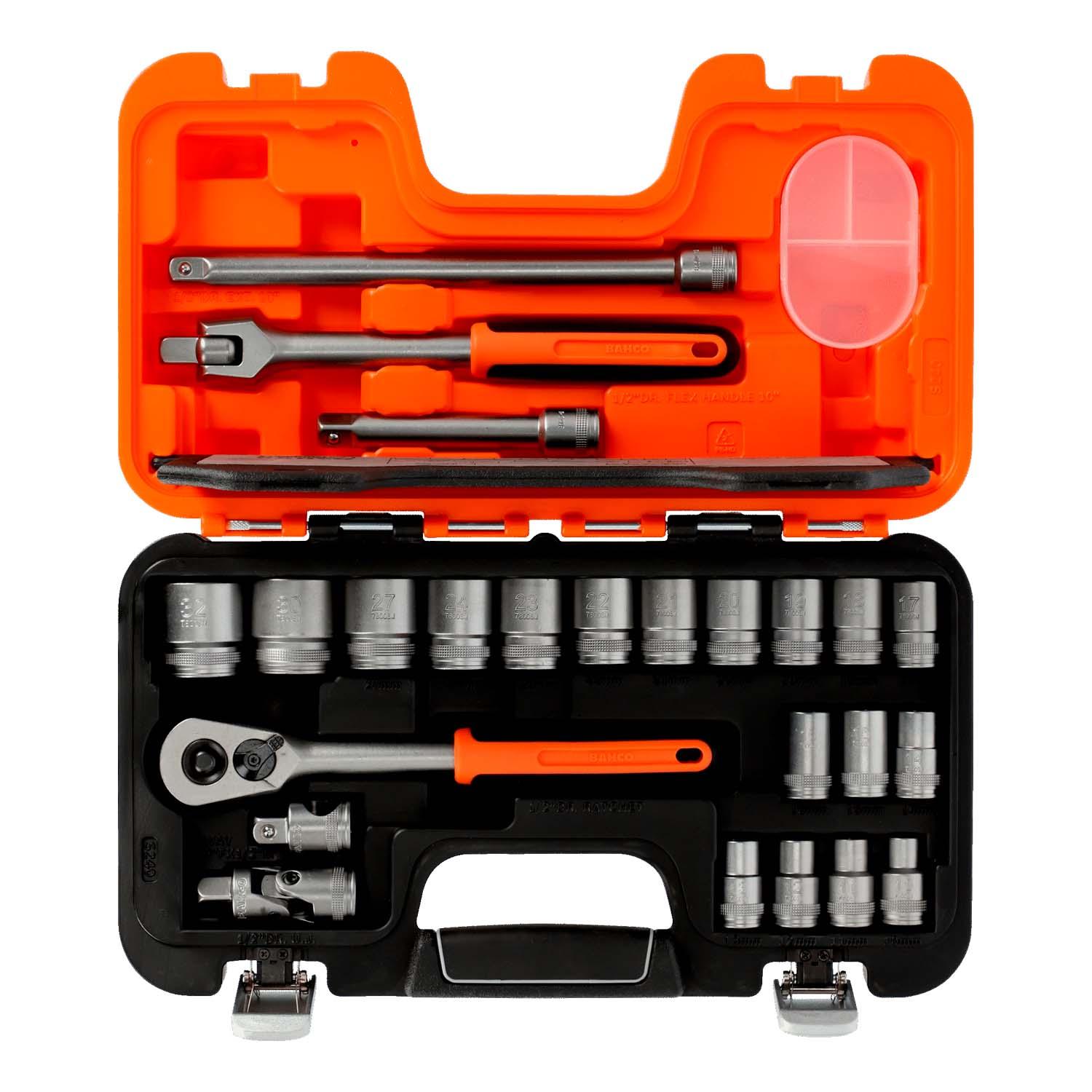Juego de Dados Con Cuadrante de 1/2'' 24 Pzas - Bahco - Herram.cl