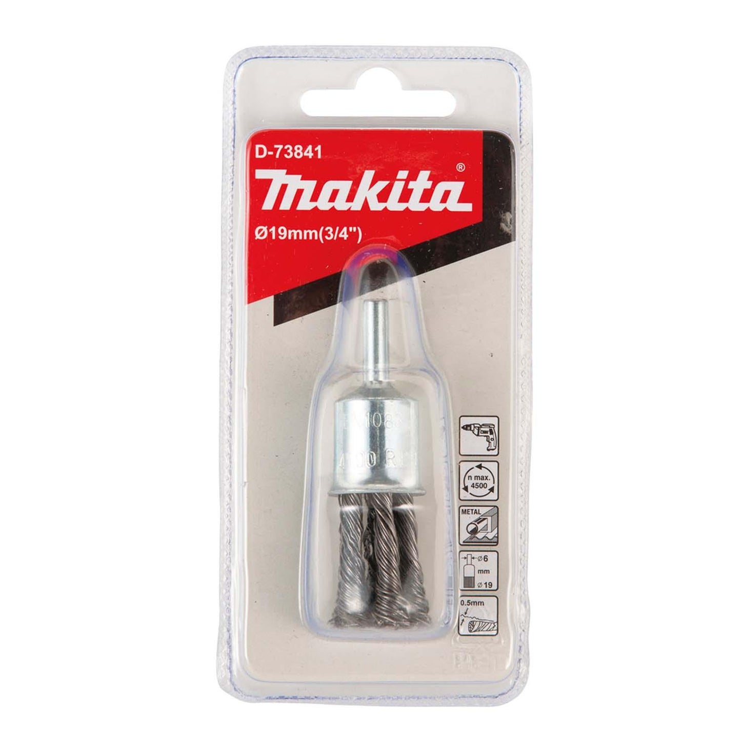 Grata Pincel Acero Trenzado 19mm (3/4'') Toma 1/4'' - Makita - Herram.cl
