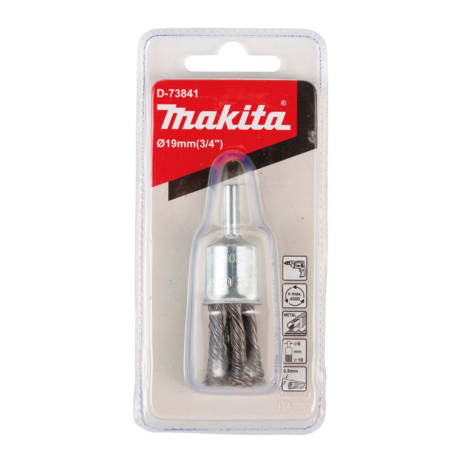Grata Pincel Acero Trenzado 19mm (3/4'') Toma 1/4'' - Makita - Herram.cl