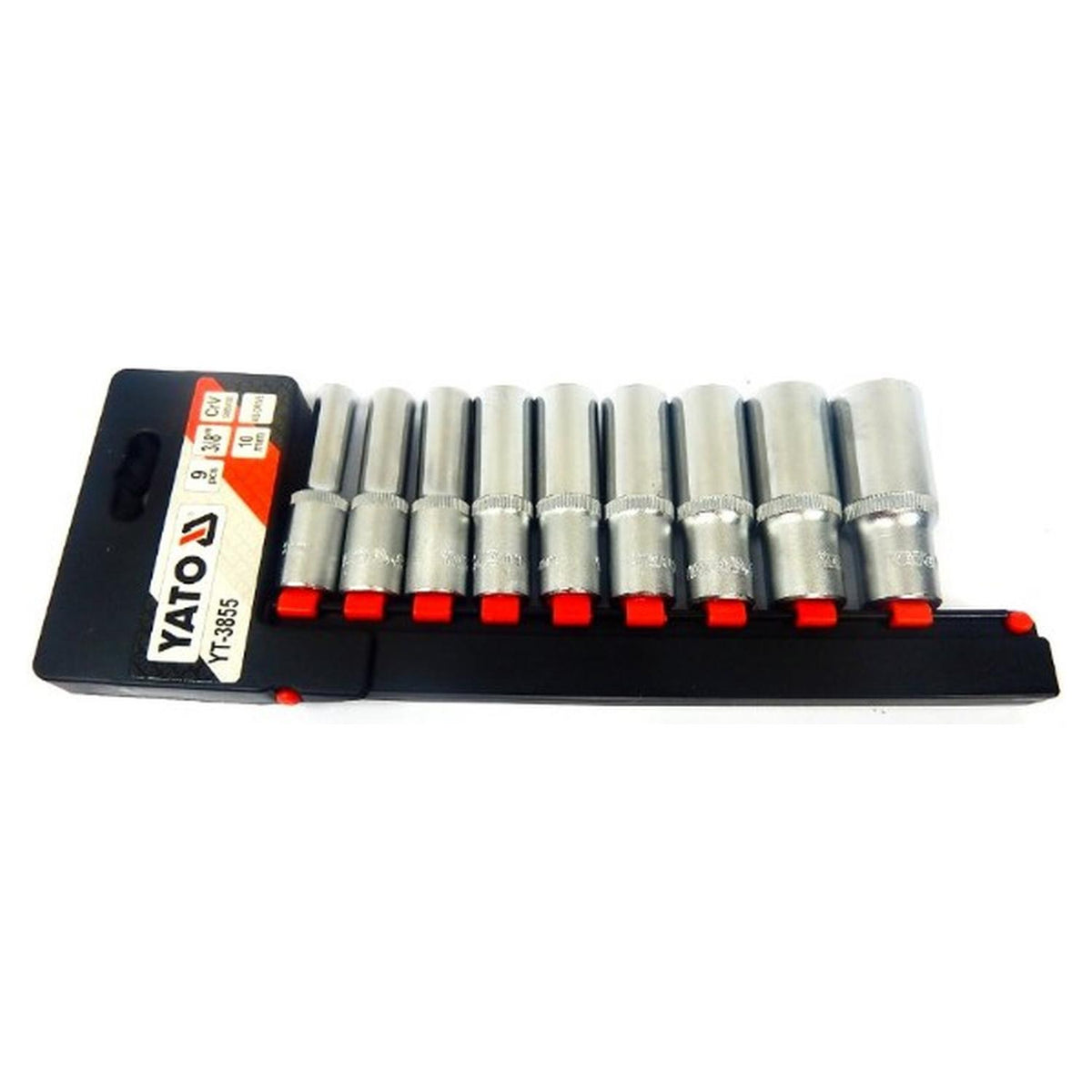 Set 9 Dados Largos Hex 3/8'' YATO YT-3855 8-19mm CrV - Herram.cl