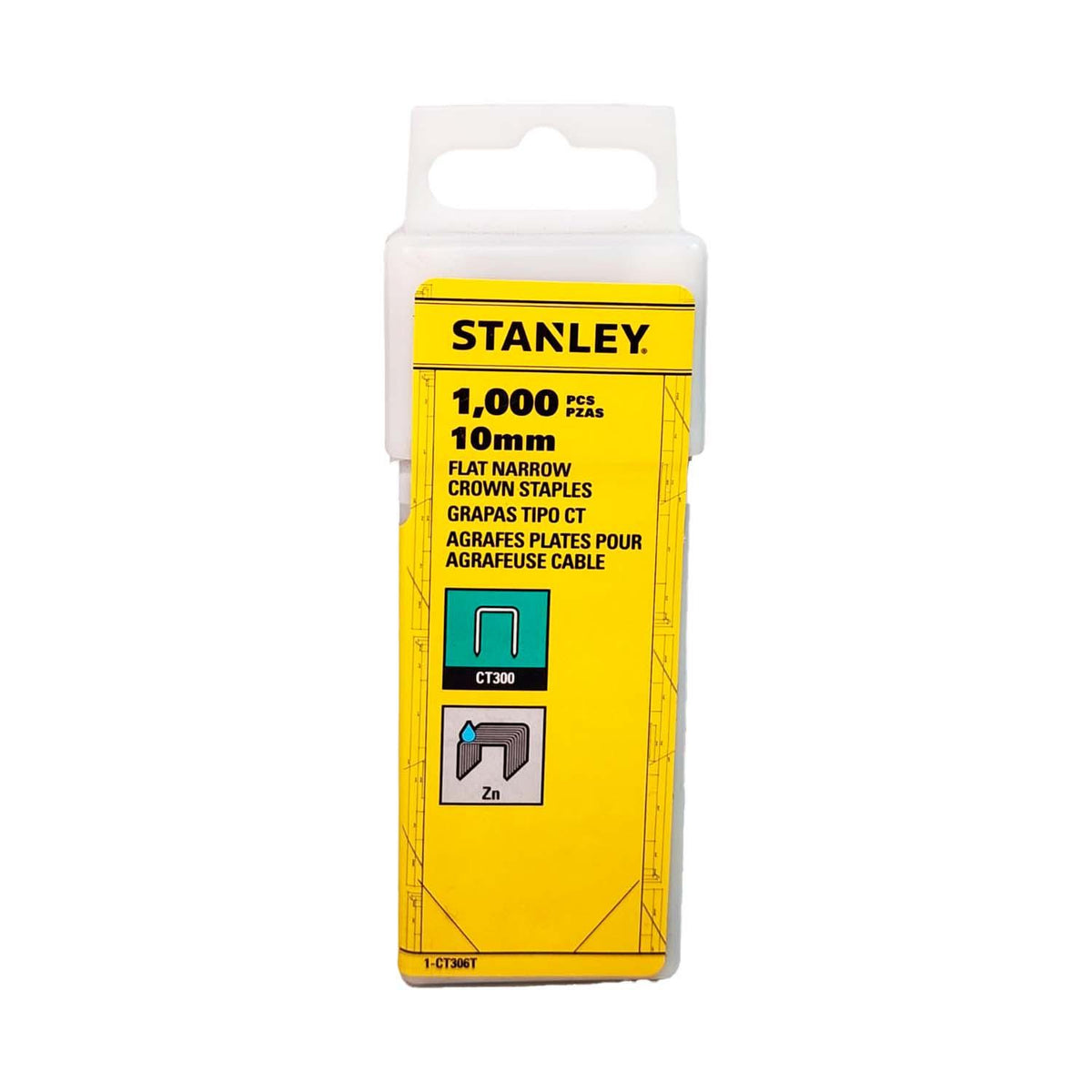 Grapa Plana Para Cables 3/8'' (10mm) 1000 Pzas - Stanley - Herram.cl