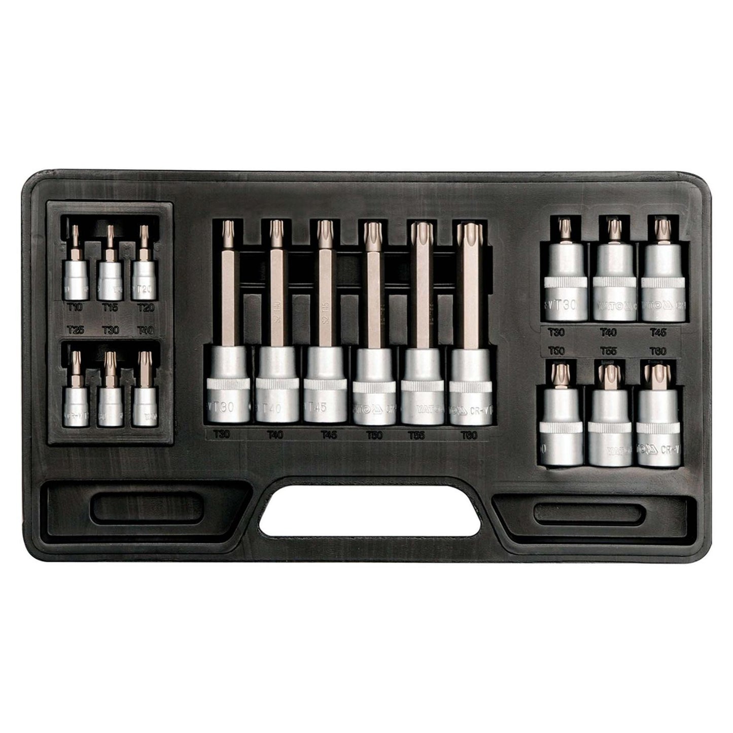 Juego Dados Con Punta Torx 1/4'' Y 1/2'' 18 Pzas - Yato - Herram.cl