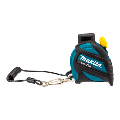 Huincha de medir 7.5m Con con cordón de seguridad - Makita - Herram.cl