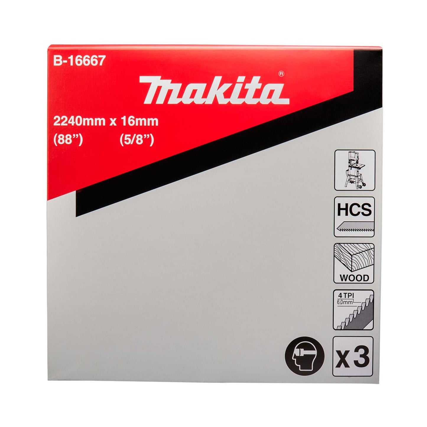 3 Hojas De Sierra Cinta HCS 4 TPI (LB1200F) - Makita - Herram.cl