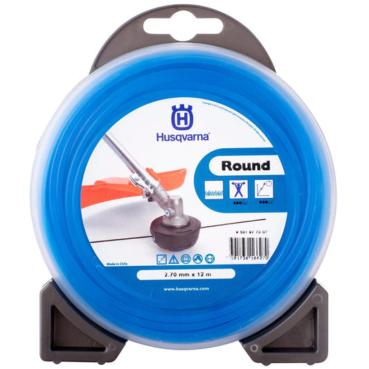 Rollo de hilo de corte nylon Husqvarna 2,7mm x 12 m - Herram.cl