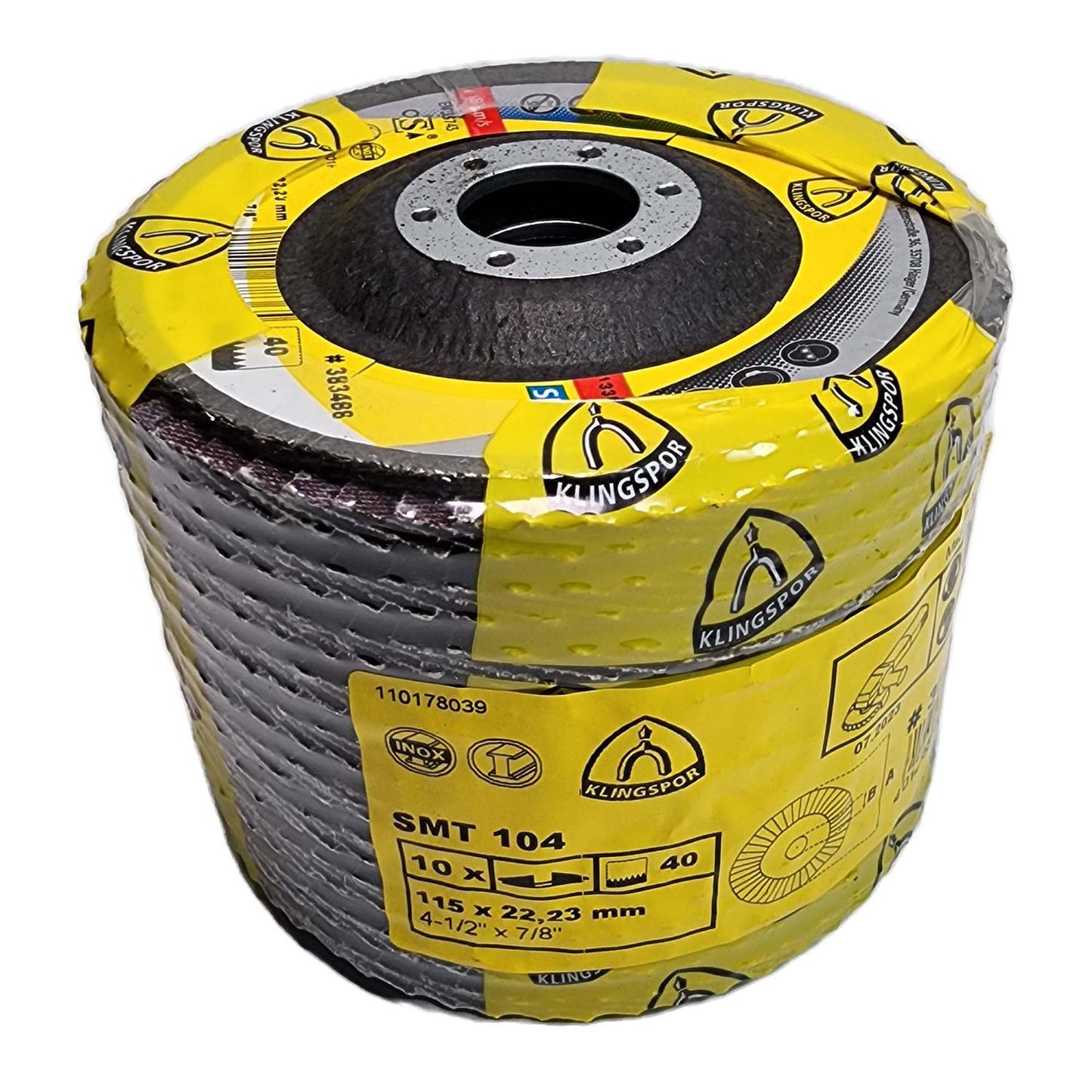 Pack 10 Discos Flap SMT 104 Inox 4 - 1/2'' Curvo - Klingspor - Herram.cl