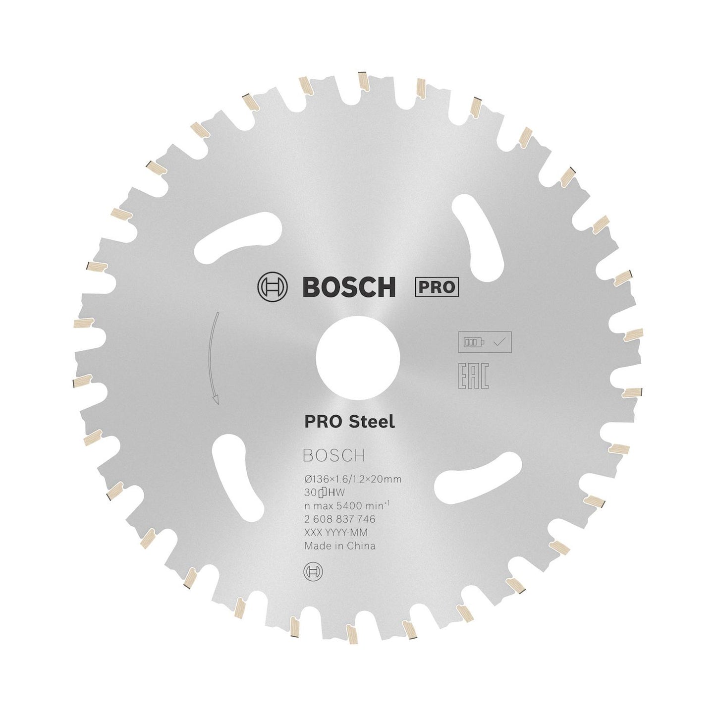 Disco de Sierra PRO Steel 136x1,6x20mm 30 D - Bosch - Herram.cl