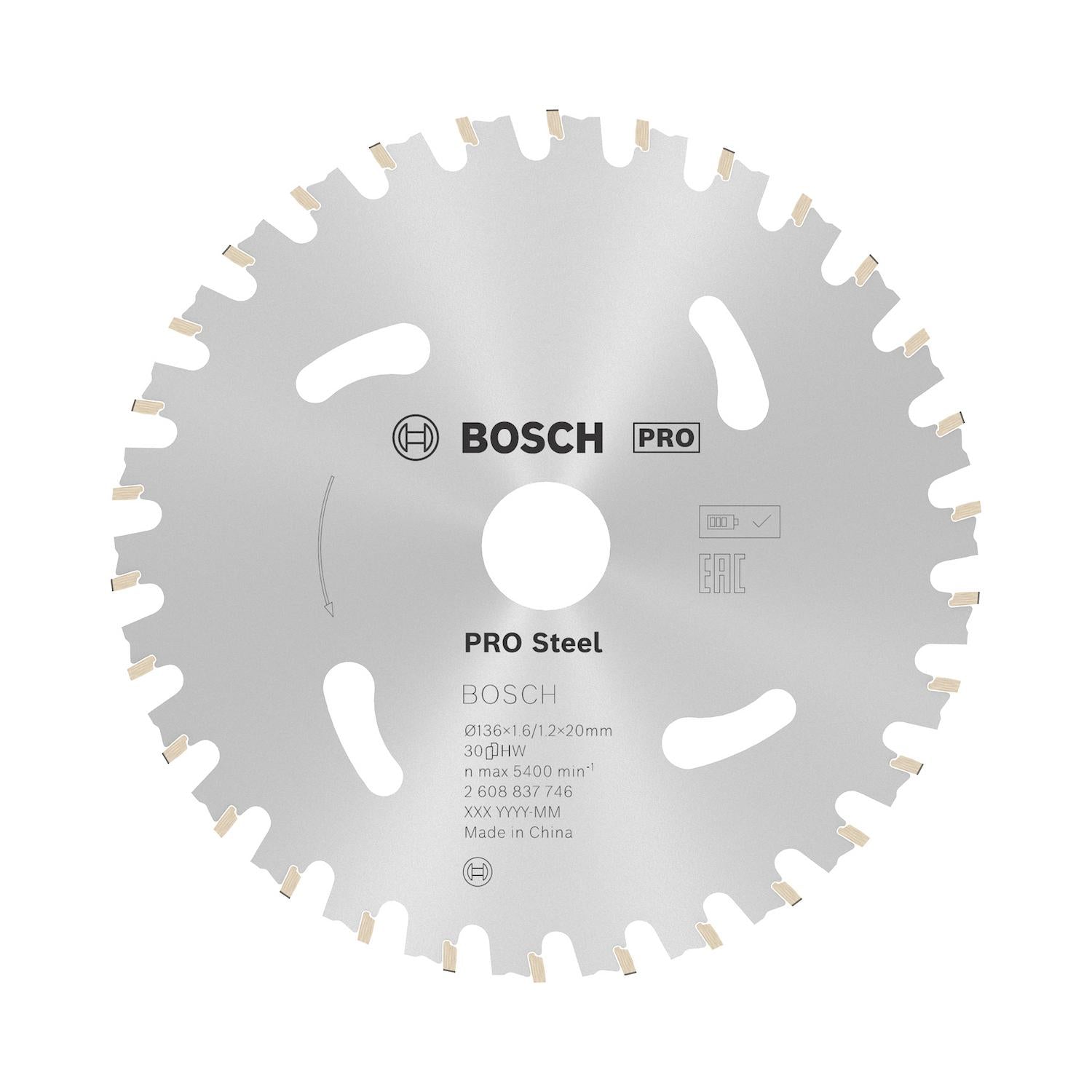Disco de Sierra PRO Steel 136x1,6x20mm 30 D - Bosch - Herram.cl