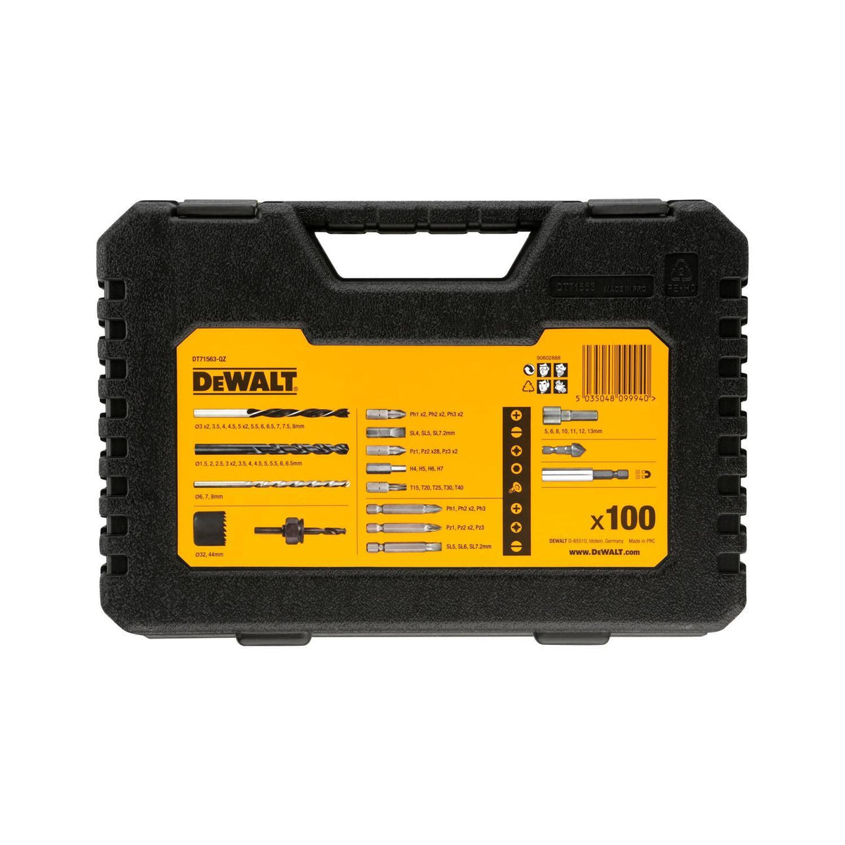 Kit Taladro 1/2'' 20 V + 100 Accesorios Dewalt Dcd7781s2a - Herram.cl