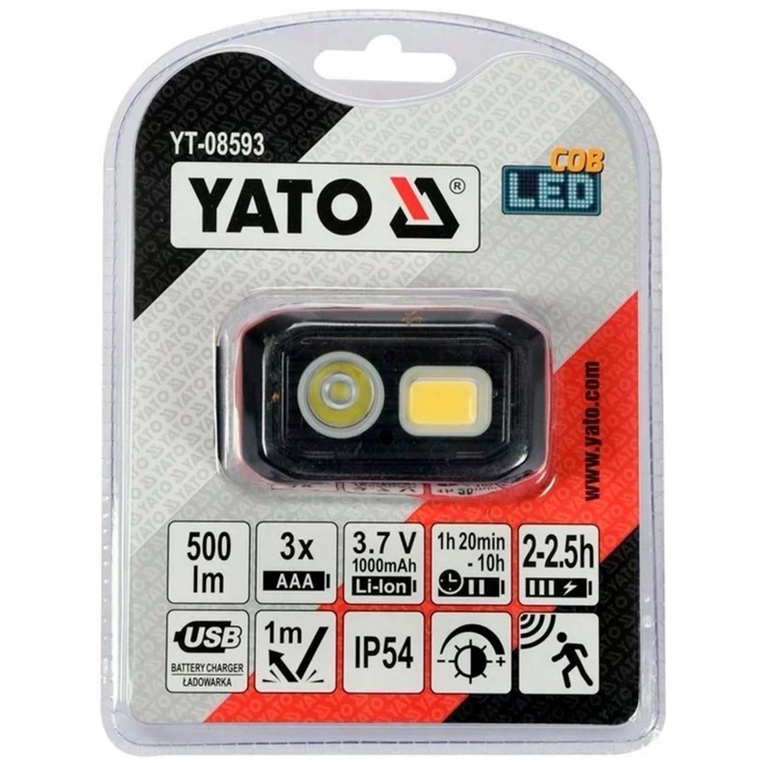 Linterna De Cabeza LED COB Recargable 500 Lm - Yato - Herram.cl