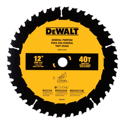 Disco De Sierra 12'' Eje 1'' 40 D Uso General - DeWALT - Herram.cl