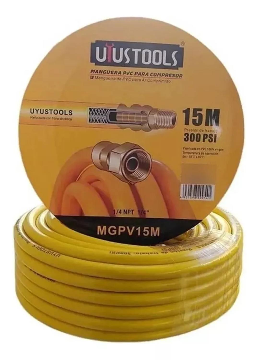 Manguera Para Compresor de Aire 1/4 15m, 300Psi – Uyustools - Herram.cl
