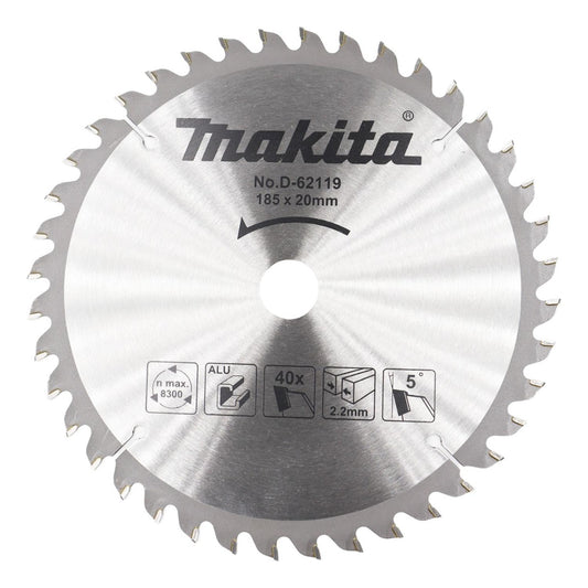 Disco Sierra Circular 7 1/4'' ( 185mm) 40 D Aluminio - Makita - Herram.cl
