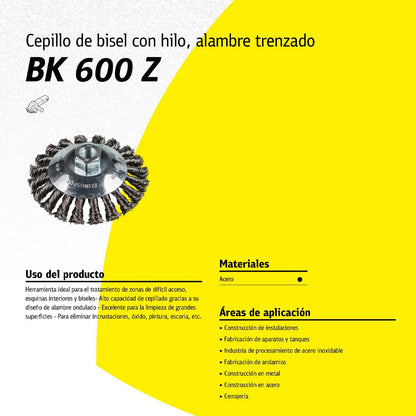 Grata Cónica Trenzada BK600ZA 100mm / M14 - Klingspor - Herram.cl
