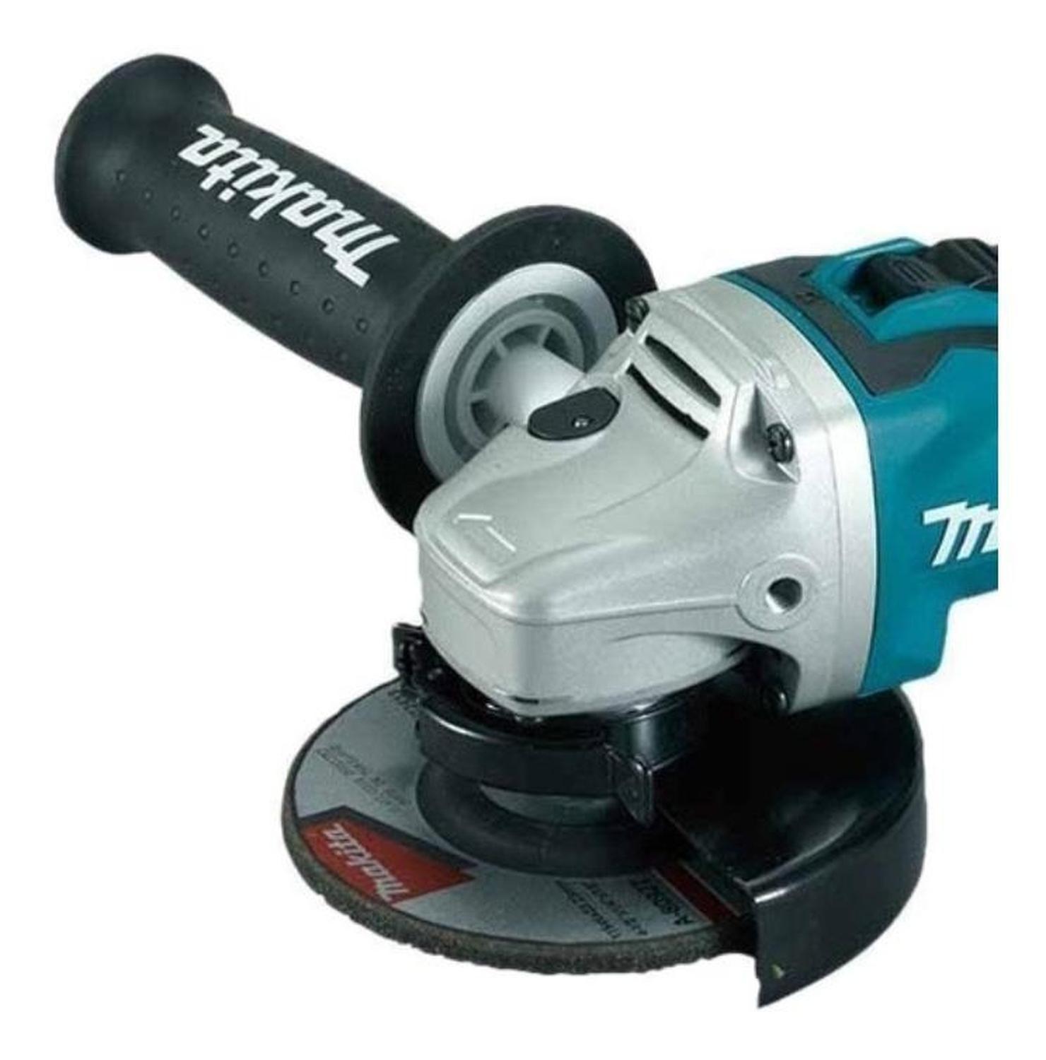 Pack Esmeril Inalámbrico 18V 4 1/2'' + 4 Bat. 3 Ah+Cargador Dob+Discos - Herram.cl