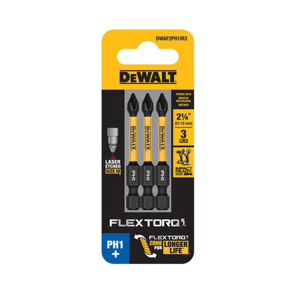 Puntas De Impacto Flextorq PH1 - 57,15mm / 3 Pzas - DeWalt - Herram.cl