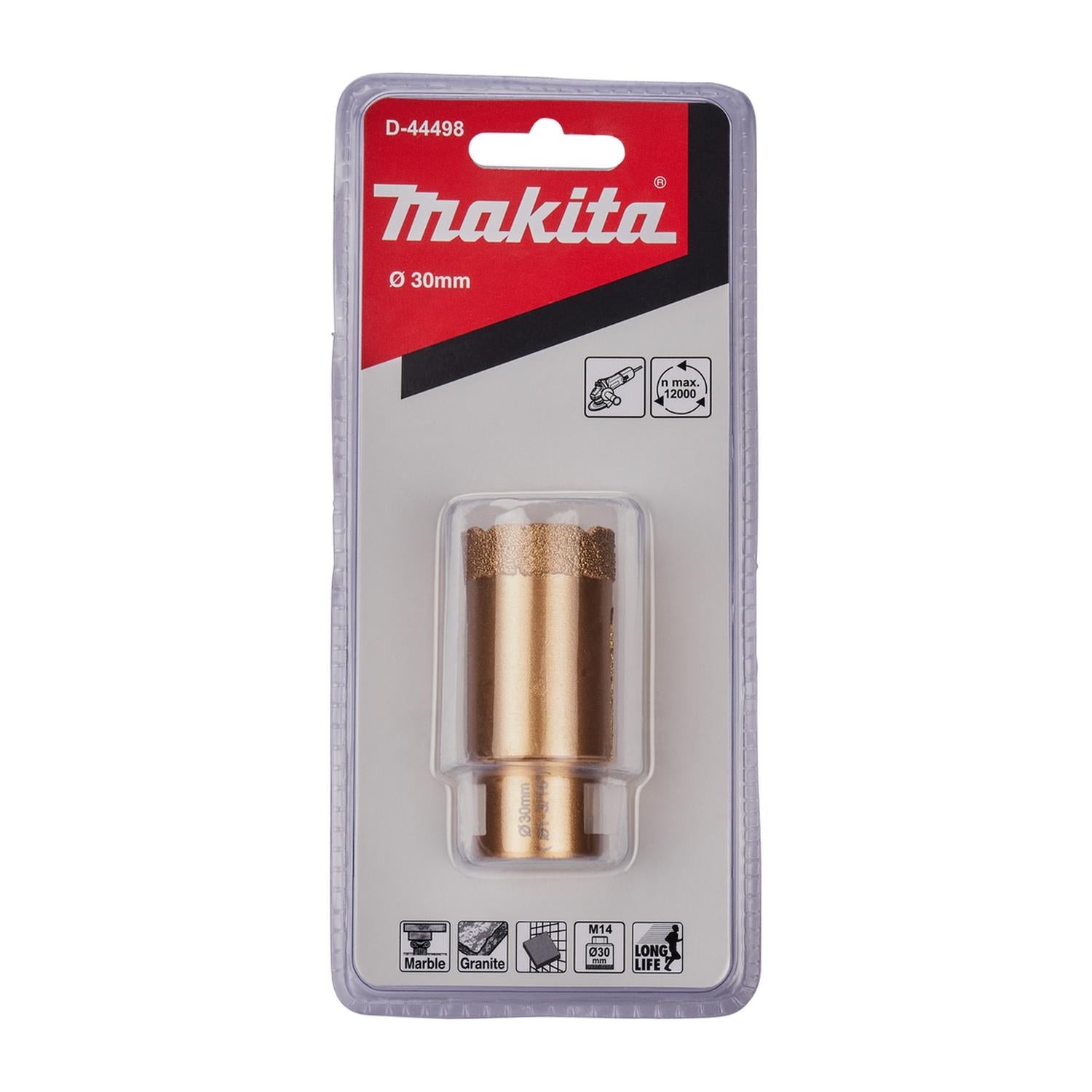Broca Copa Diamantada Para Marmol/Granito 30mm / M14 - Makita - Herram.cl