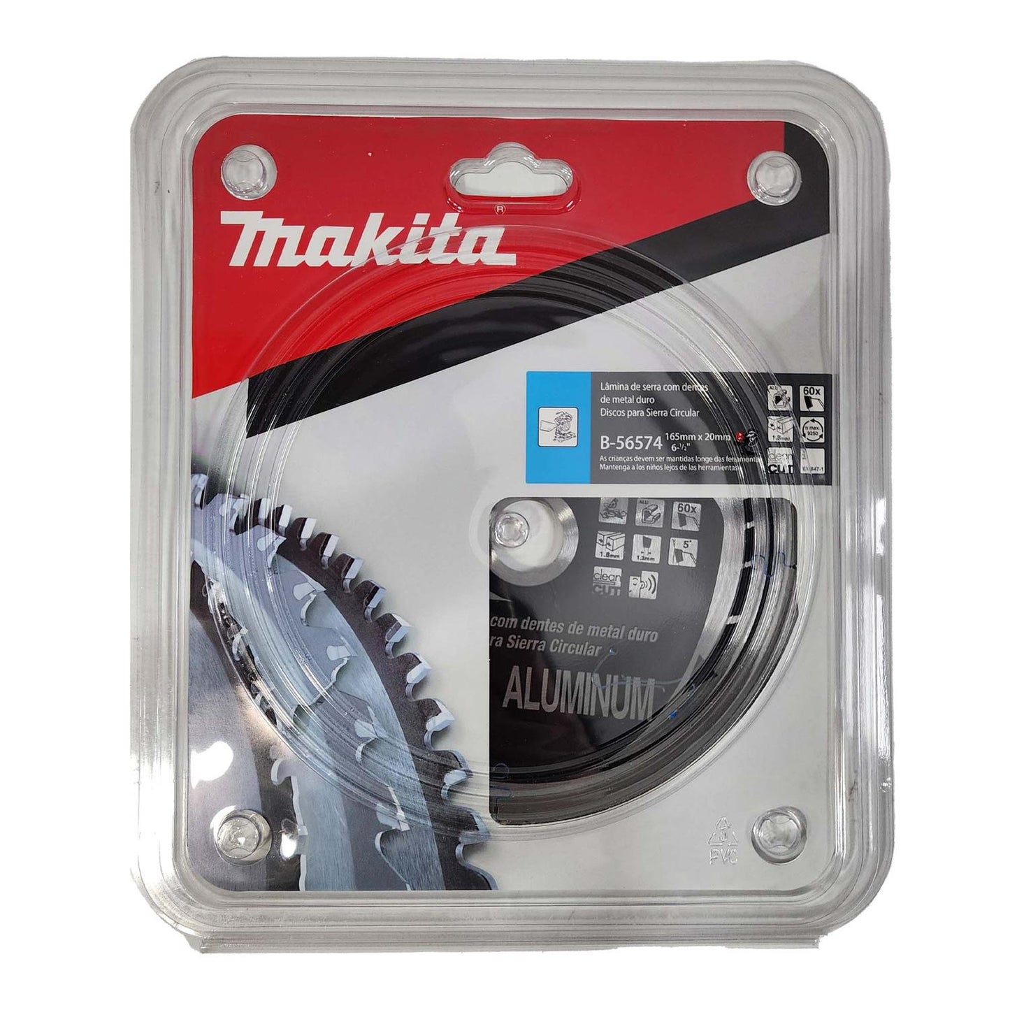 Disco De Sierra Efficut 165''x1,8x20mm 60D (Aluminio) - Makita - Herram.cl