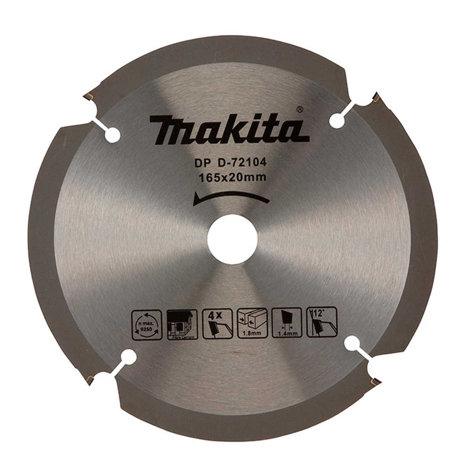 Disco De Sierra Para Fibrocemento 6 1/2''x20mm 4 D - Makita - Herram.cl
