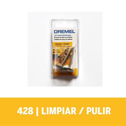 Cepillo de Acero al Carbono 19,1mm (428) 2 Pzas - Dremel - Herram.cl