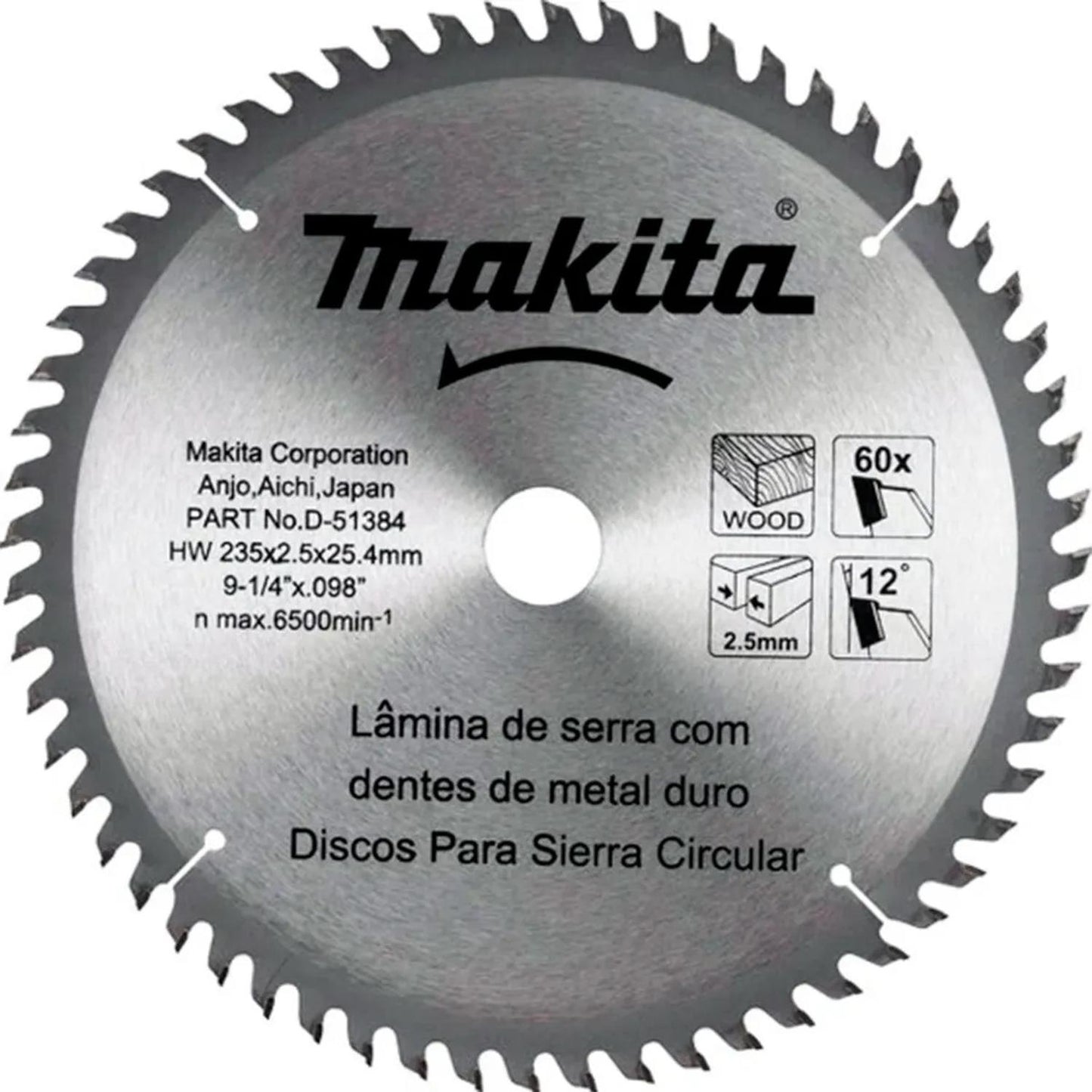 Disco de Sierra Circular 9 - 1/4''x1'' 60 D Madera - Makita - Herram.cl