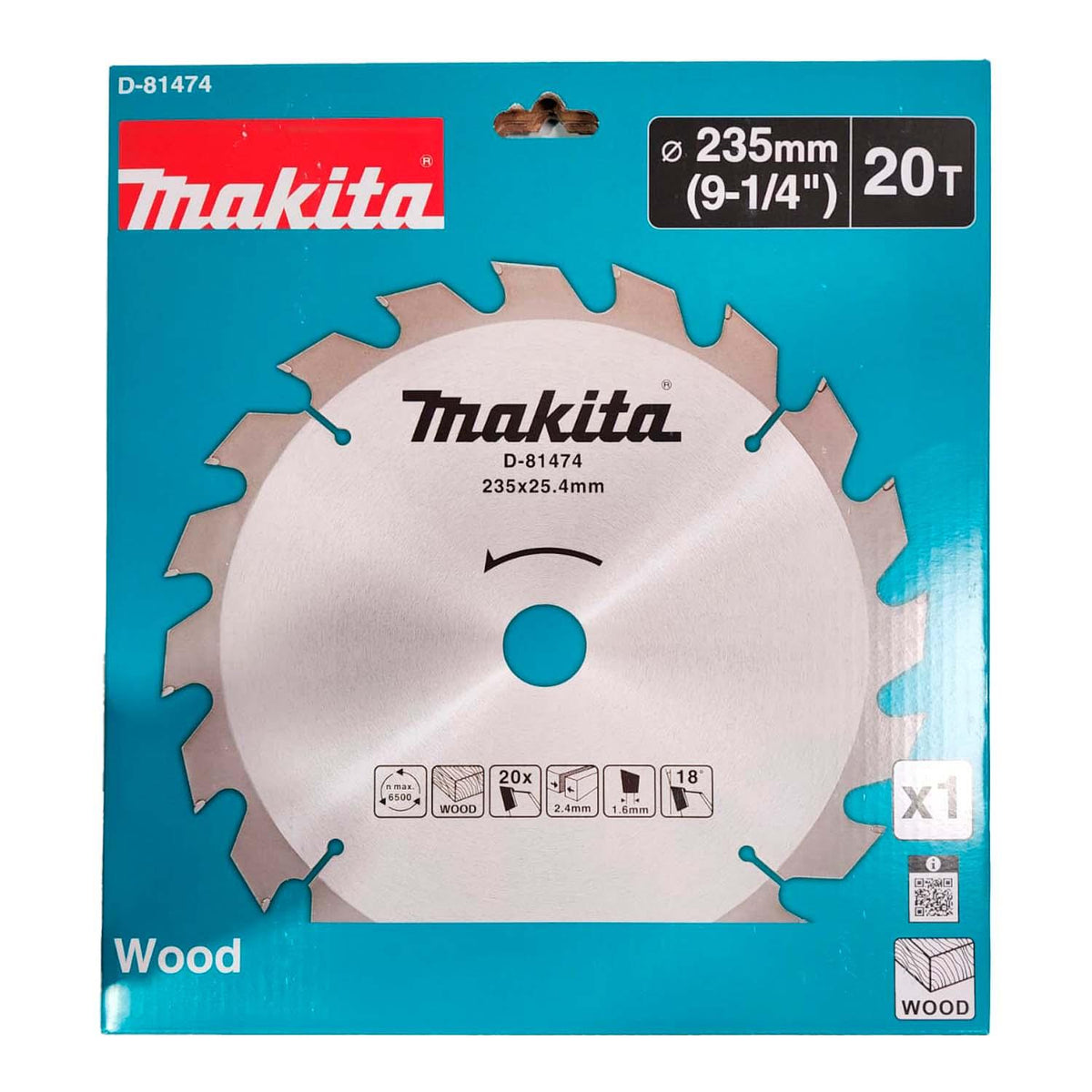 Disco De Sierra 9-1/4'' Eje 25,4mm / 20 D (Madera) - Makita - Herram.cl