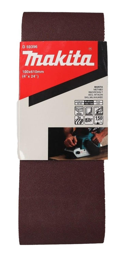 Pack 3 Lijas De Banda 4''x24'' (100x610mm) - Makita - Herram.cl