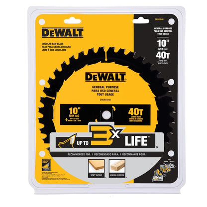 Disco De Sierra 10'' Eje 5/8'' 40 D (Uso General) - DeWalt - Herram.cl