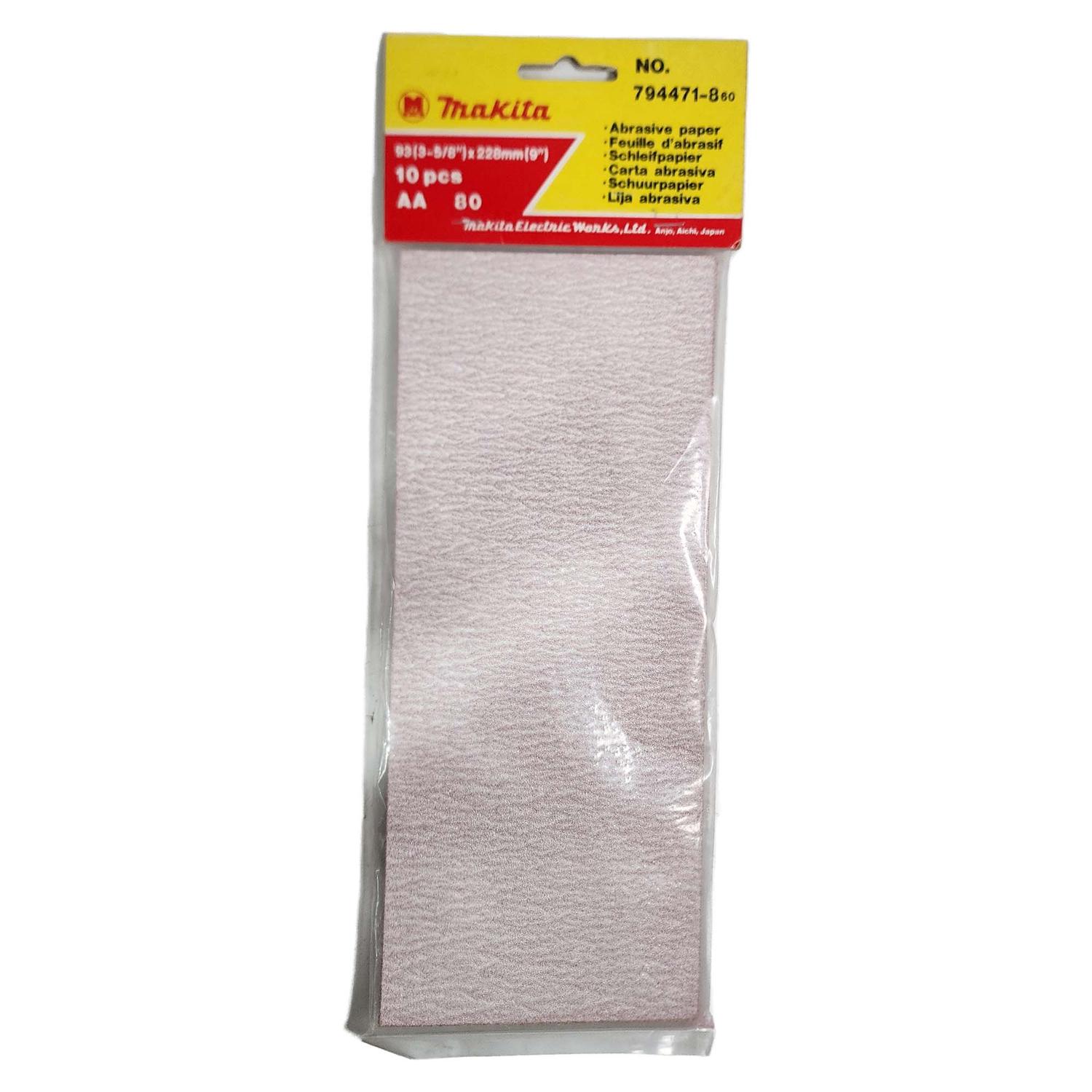 Lija De Papel Rectangular 93x228mm / 10 Pzas - Makita - Herram.cl