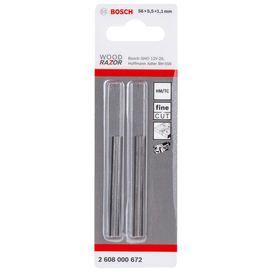 2 Cuchillas Para Mini Cepilladora 56x5,5x1,1mm - Bosch - Herram.cl