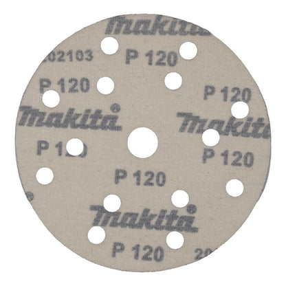 Pack 10 Discos Lija Con Velcro 150mm (6'') G120 - Makita - Herram.cl