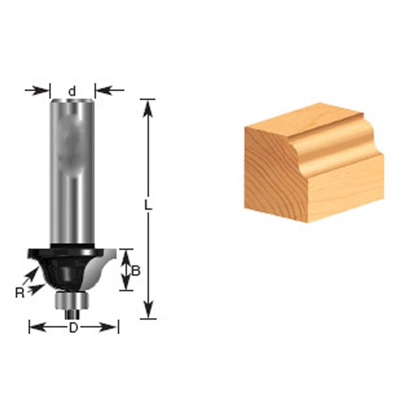 Fresa Romana C/Rod. R3/16''x1 - 3/8''x5/8'' Toma 1/2'' - Makita - Herram.cl