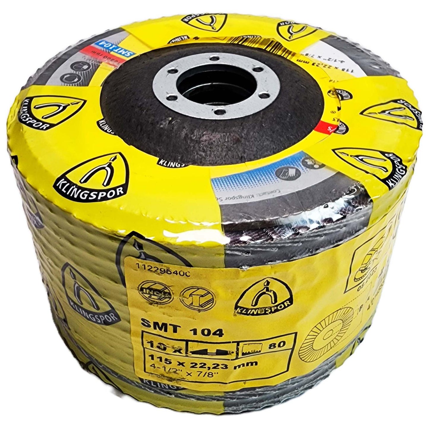 Pack 10 Discos Flap SMT 104 Inox 4 - 1/2'' Curvo - Klingspor - Herram.cl