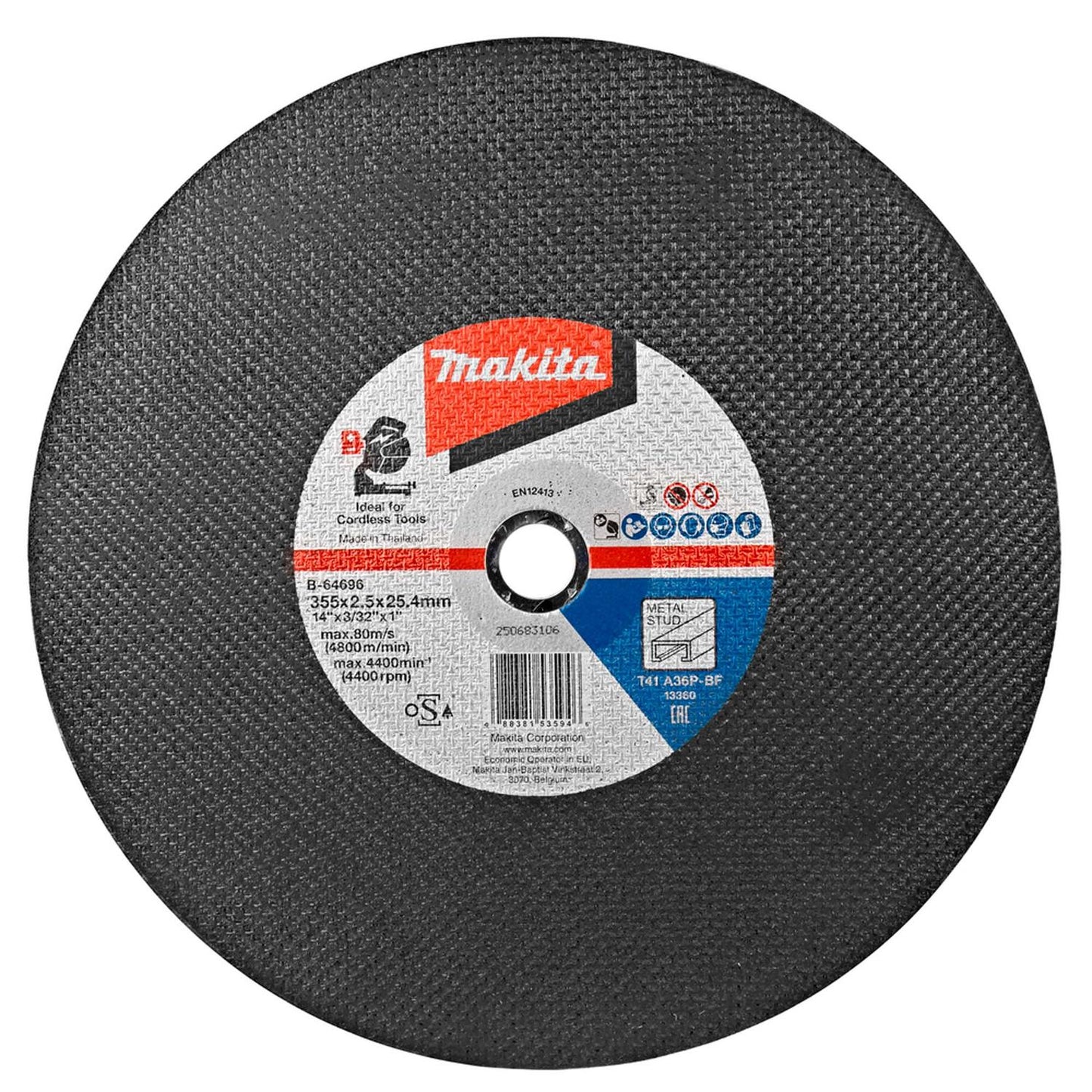 Pack 5 Discos Corte Metal Para Tronzadora 14''x2,5mm - Makita - Herram.cl