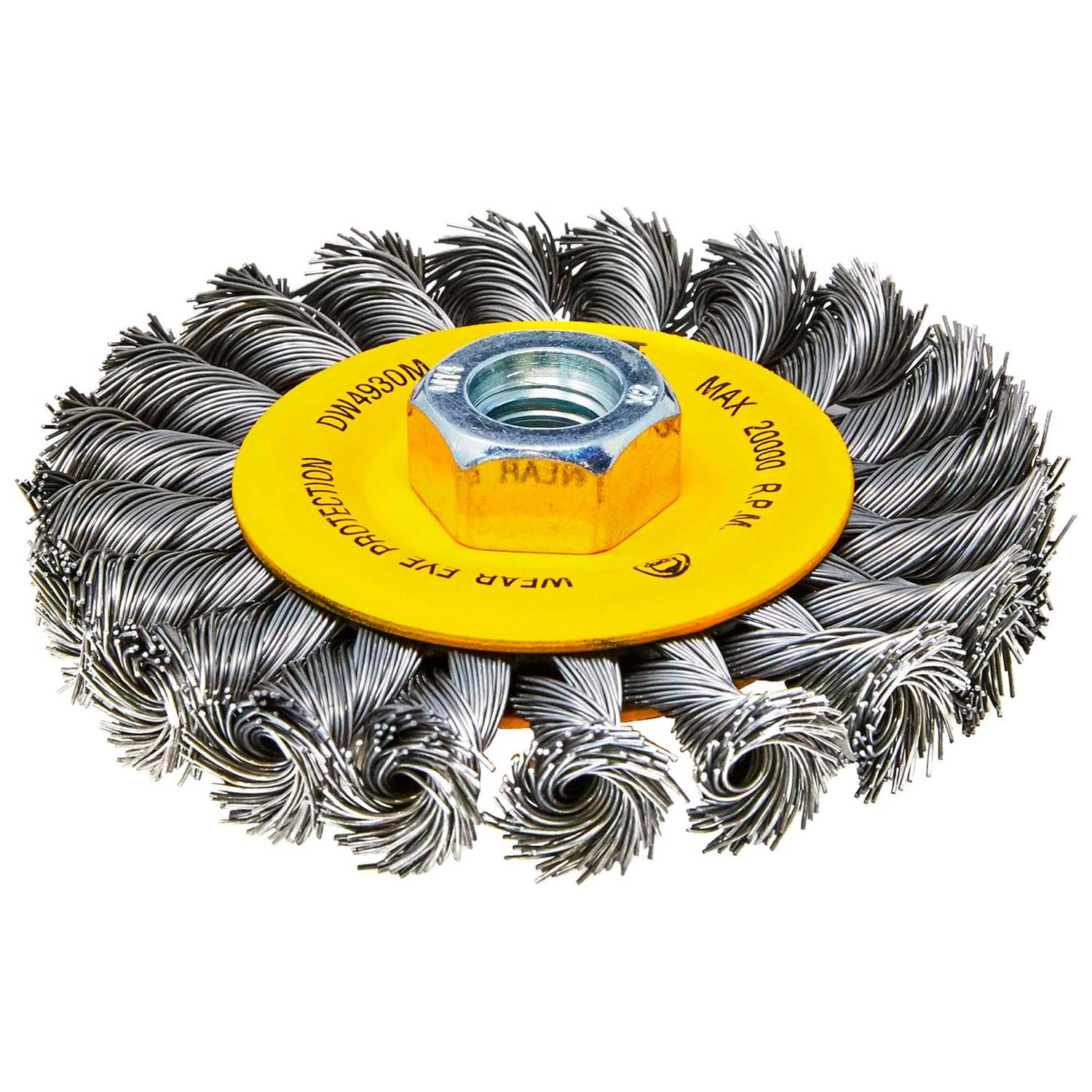 Grata Circular Acero Trenzada 4'' (100mm) Toma M14 - DeWALT - Herram.cl