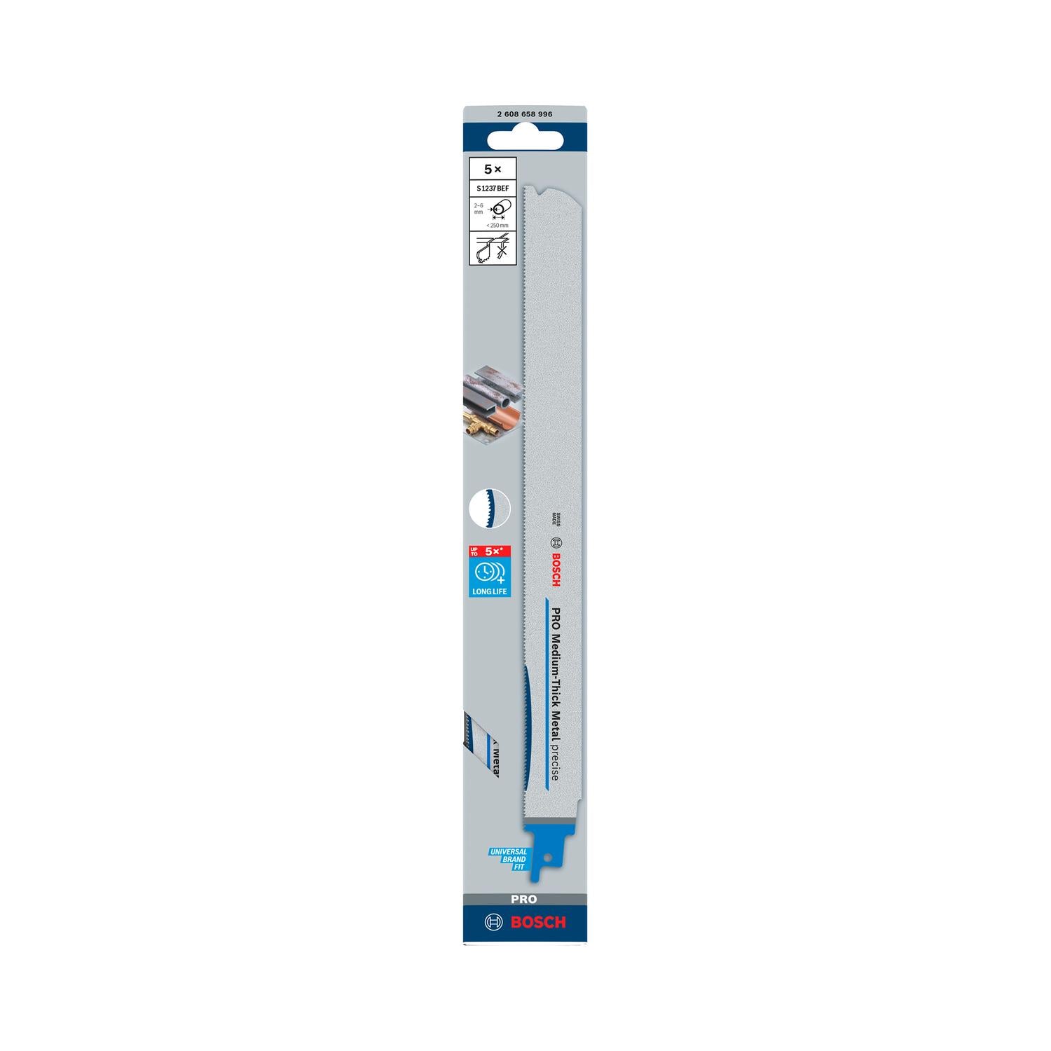Hoja de sierra sable PRO Medium Metal 12'' 5 Pzas - Bosch - Herram.cl