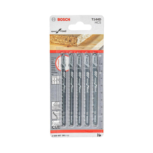 Hoja de Sierra caladora T144D Bosch Speed for Wood 5 Pzas - Herram.cl