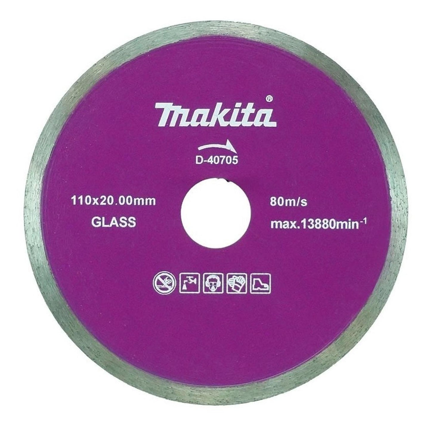 Disco Diamantado Continuo Vidrio 110 X 20mm Makita D - 40705 - Herram.cl