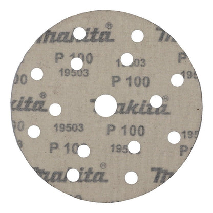 Pack 10 Discos Lija Con Velcro 150mm (6'') G100 - Makita - Herram.cl