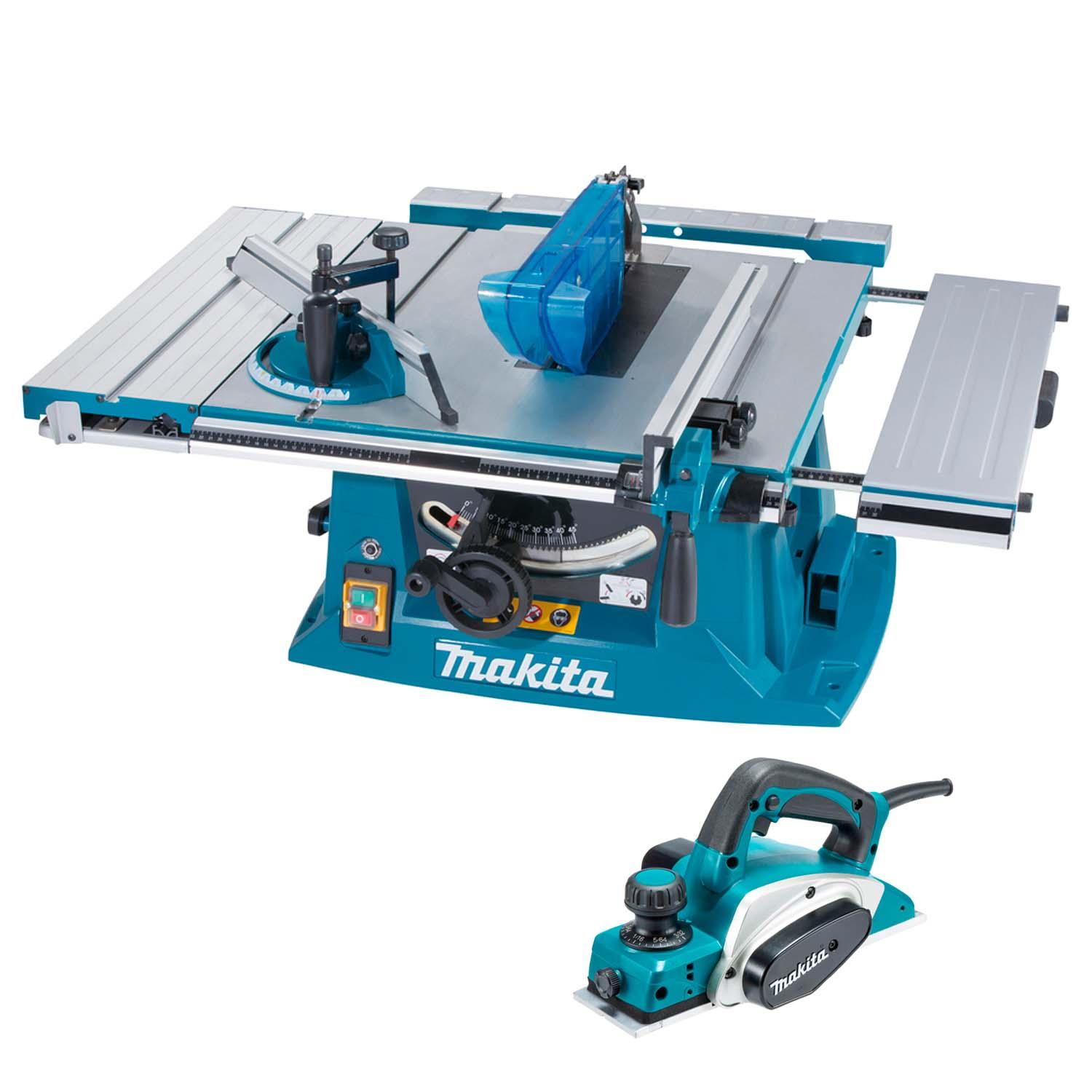 Kit Sierra de Banco 10'' MLT100 + Cepillo KP0800 - Makita - Herram.cl