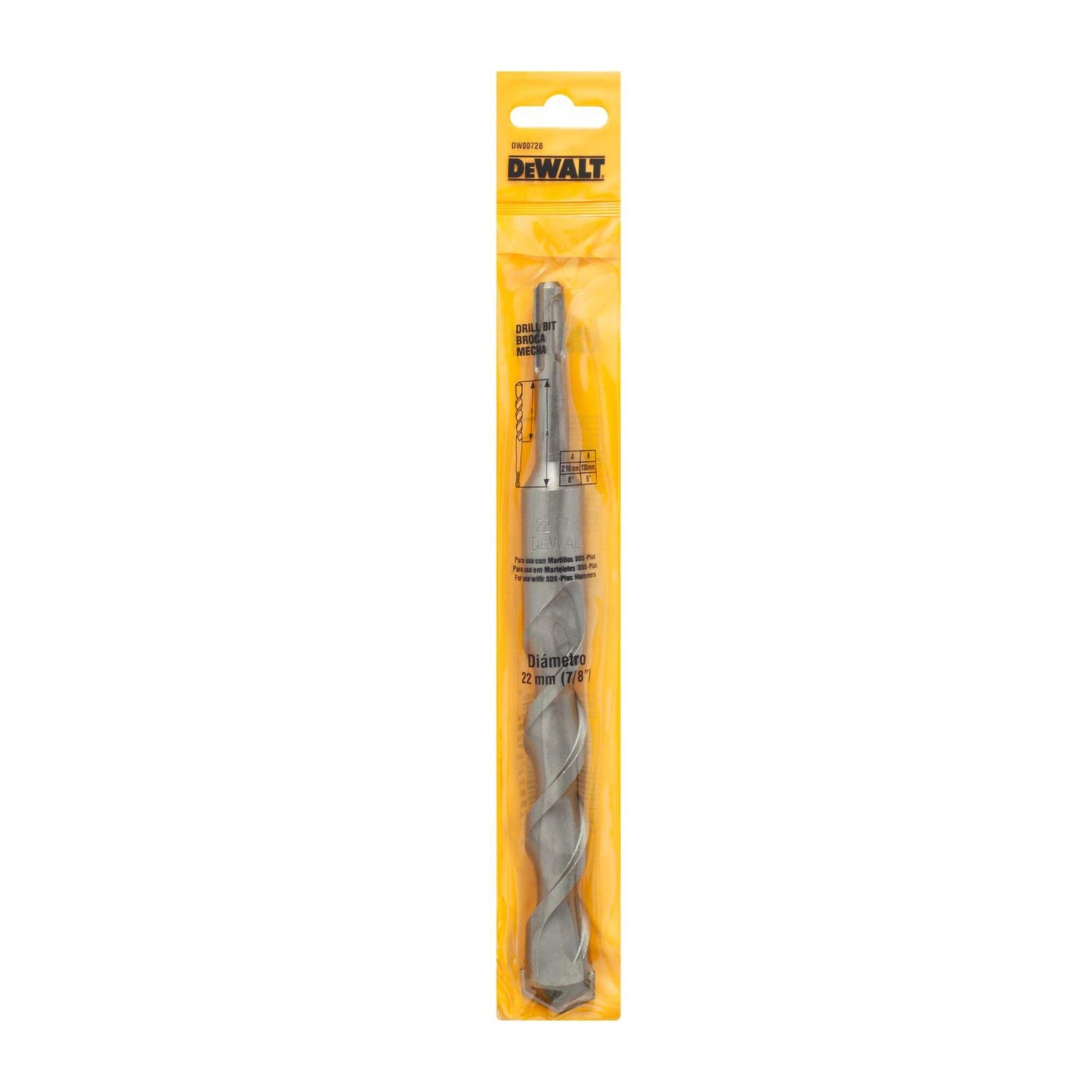 Broca SDS - Plus 22x130x210mm - DeWALT - Herram.cl