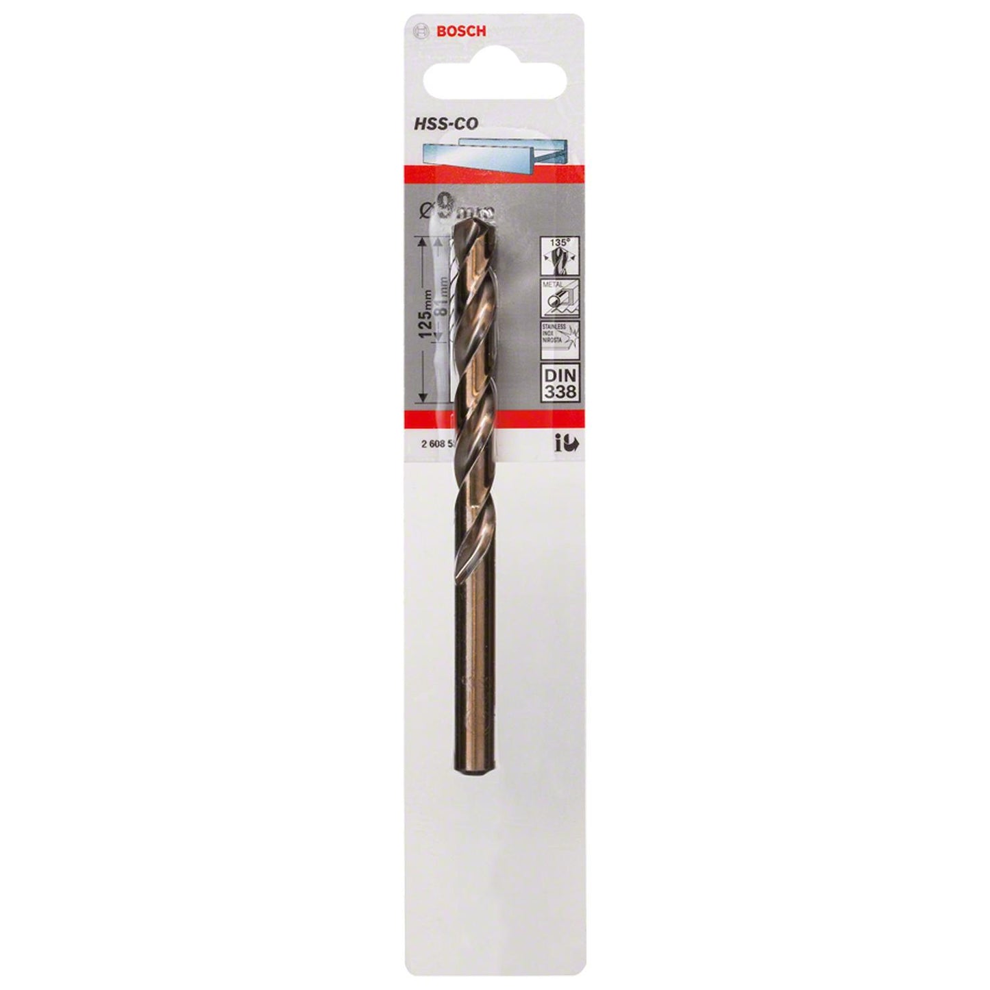 Broca Metal HSS - Co 9.0mm - Blister - Bosch - Herram.cl