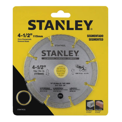 Disco Diamantado Segmentado Stanley STA47452L 4-1/2'' - Herram.cl