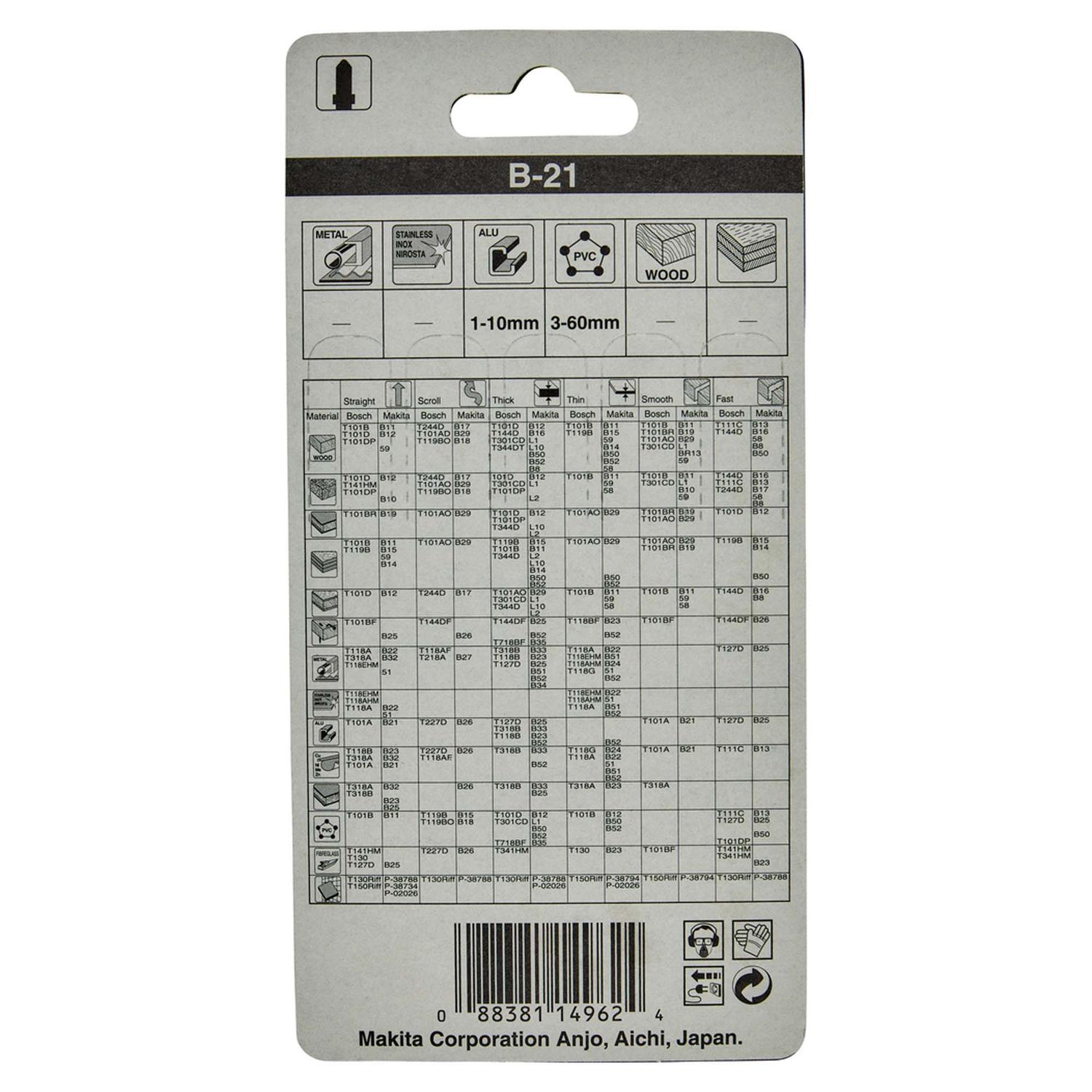 Hoja De Calar HSS 100mm Plástico, Aluminio 5 Pzas - Makita - Herram.cl